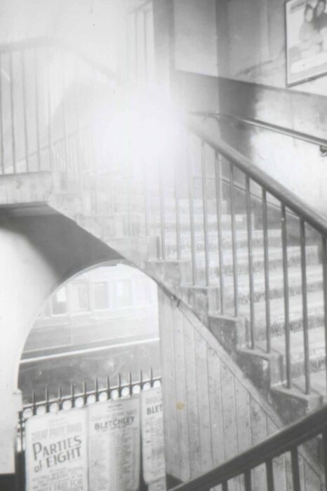 Stairs up to overbridge