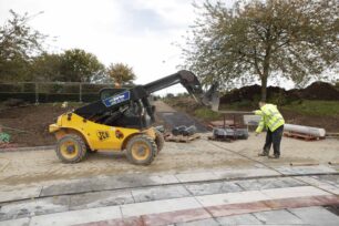 Moving first pillars into position