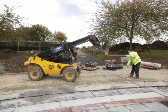Moving first pillars into position