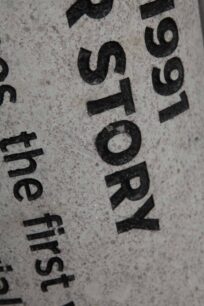 Lettering on a pillar, closeup