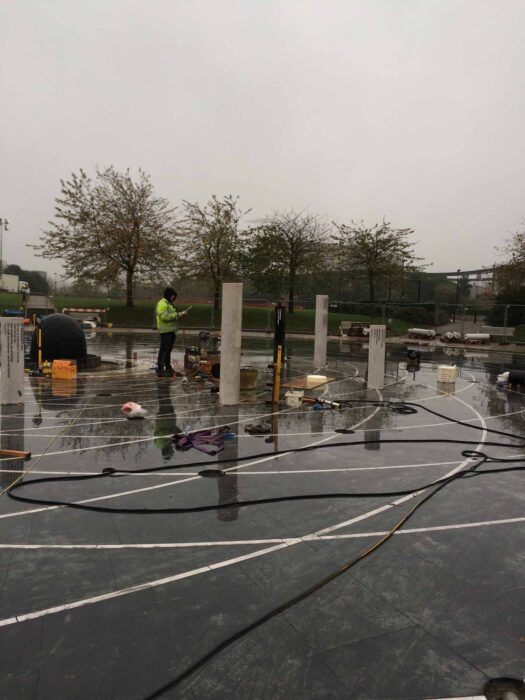 Installation of pillars