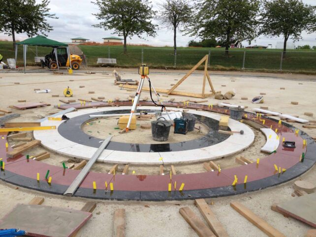 Central tiles in place