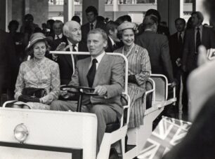 Three photographs of the Queen's Visit to the Shopping Centreon 29 June 1979.